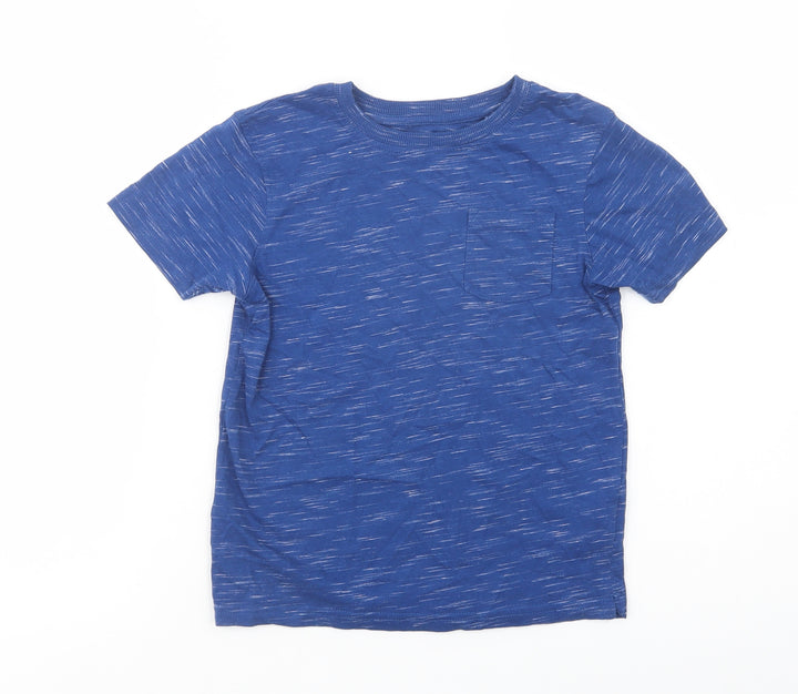 George Boys Blue Cotton Pullover Polo Size 6-7 Years Crew Neck Pullover