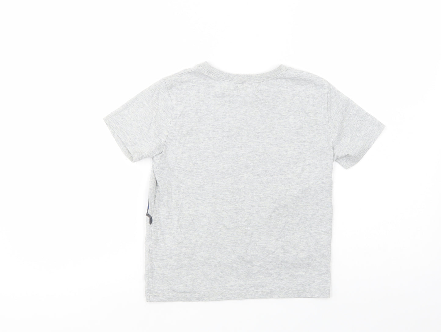 H&M Boys Grey  Cotton Pullover T-Shirt Size 6-7 Years Crew Neck Pullover - Lego