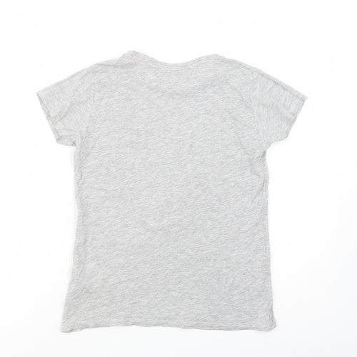 Pep & Co Girls Grey  Cotton Pullover T-Shirt Size 10-11 Years Crew Neck Pullover - Queen of Sass