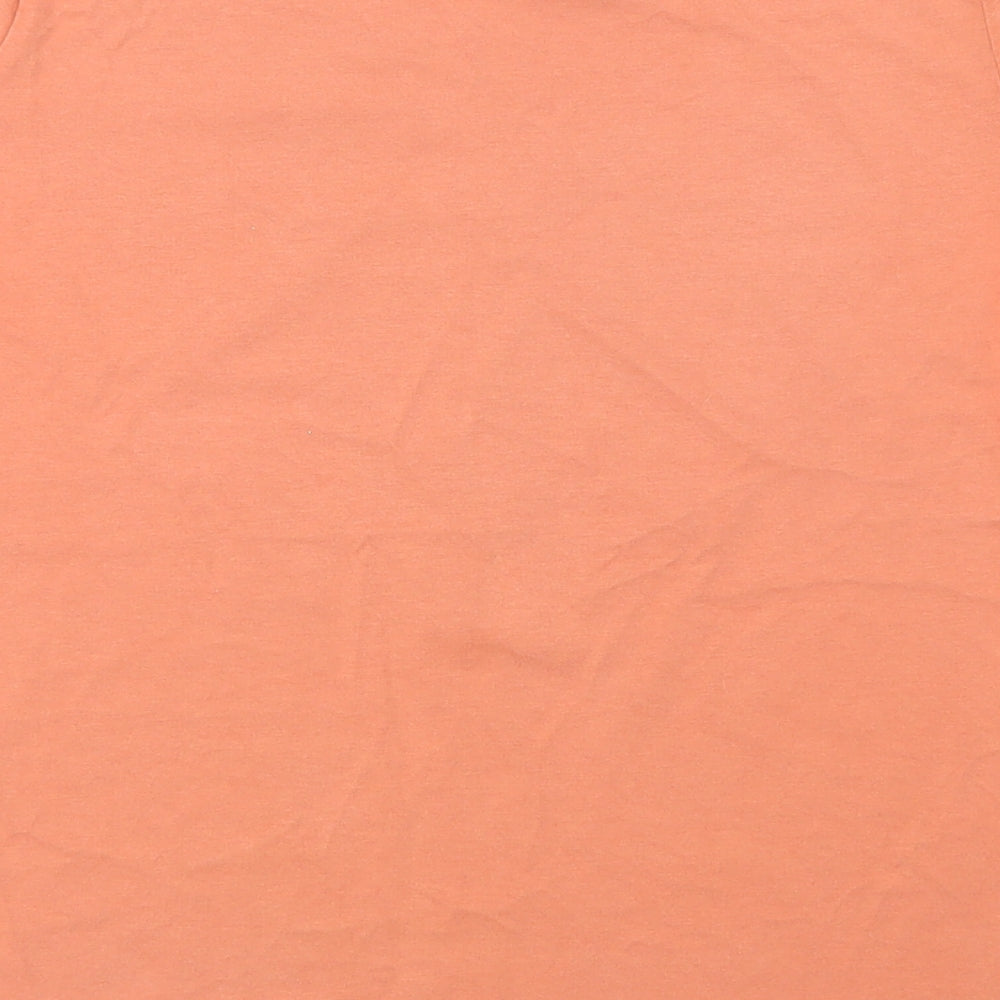 Primark Girls Orange  Cotton Pullover T-Shirt Size 11-12 Years Crew Neck Pullover - Peace & Love
