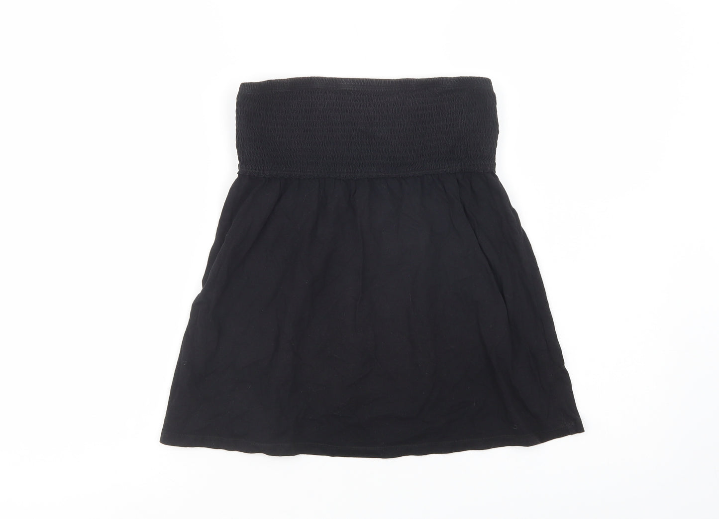 Papaya Womens Black  Cotton Basic Blouse Size 12 Off the Shoulder - Beach Wear