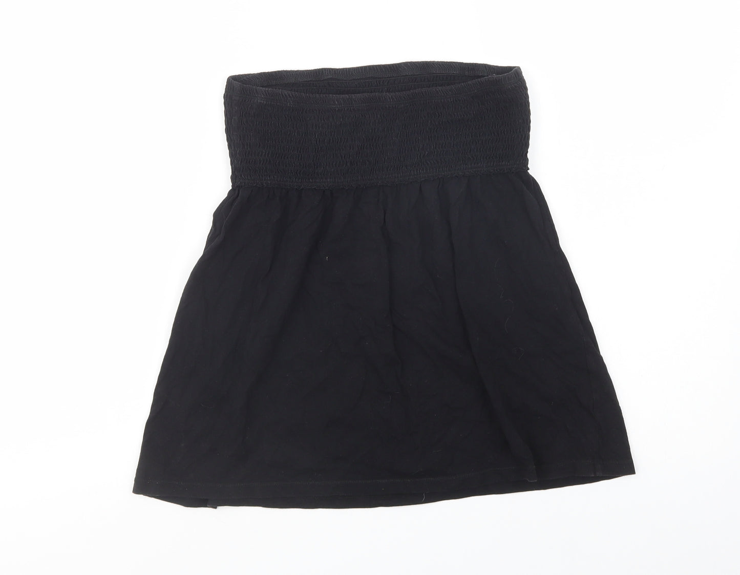 Papaya Womens Black  Cotton Basic Blouse Size 12 Off the Shoulder - Beach Wear