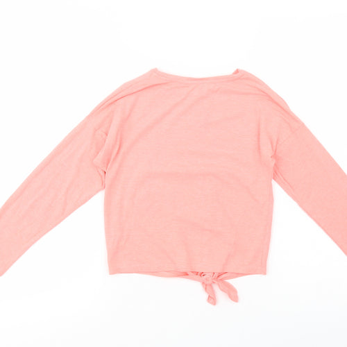 H&M Girls Pink  Cotton Pullover T-Shirt Size 6-7 Years Crew Neck Pullover - Ballet
