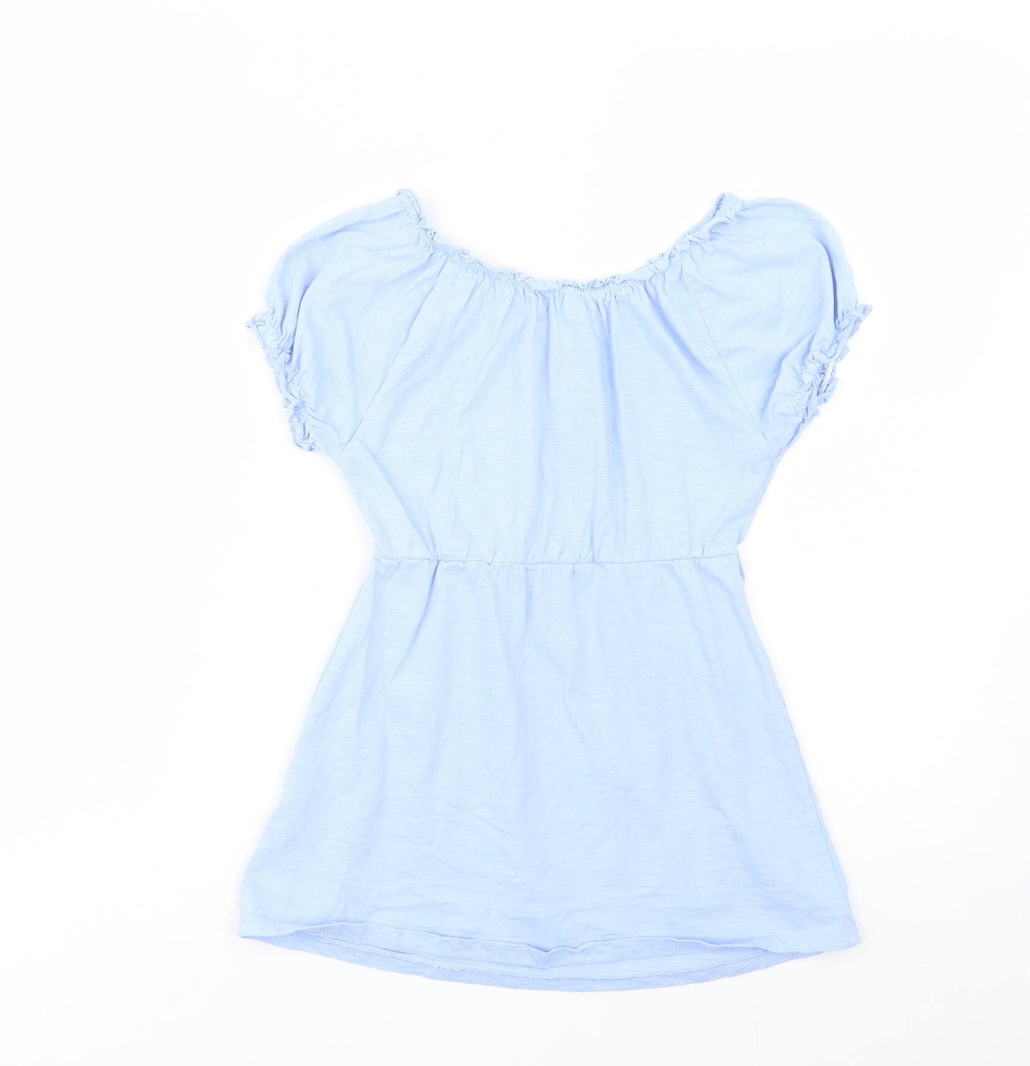 George Girls Blue  Cotton Fit & Flare  Size 5-6 Years  Off the Shoulder Pullover