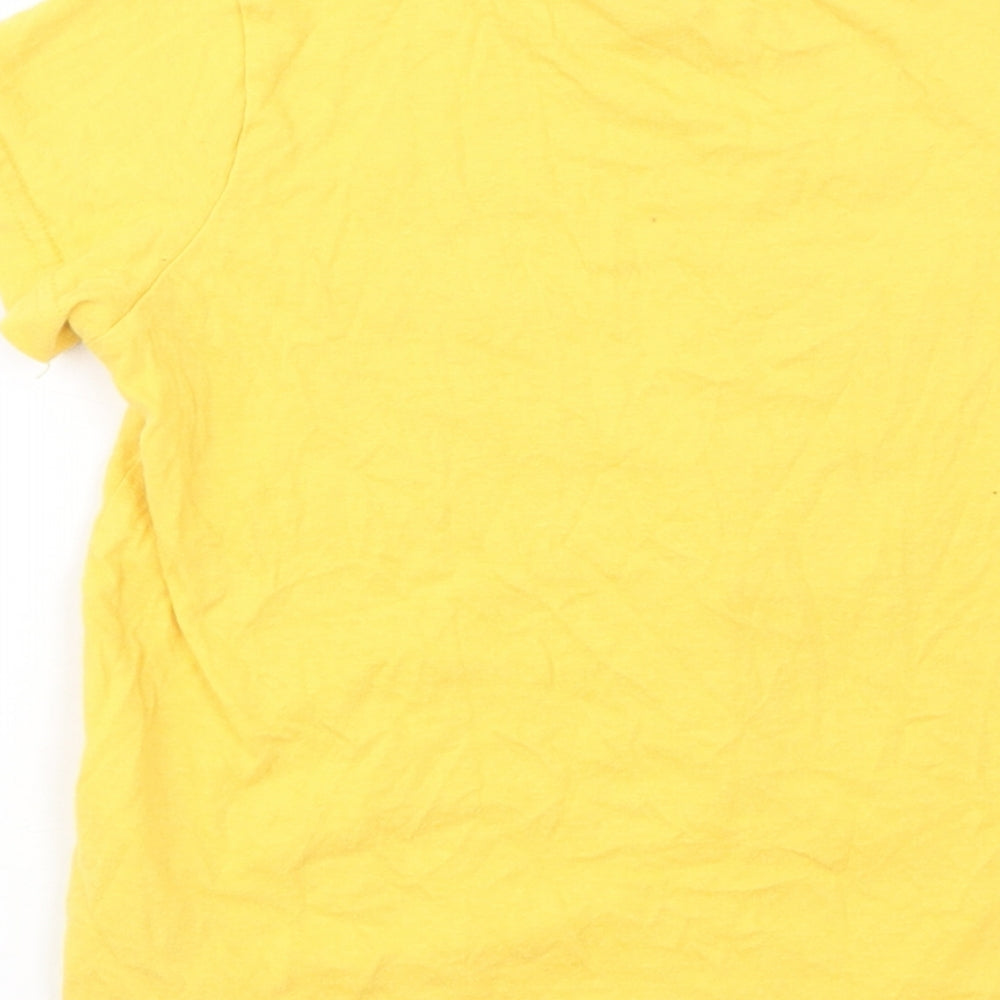 Primark Girls Yellow  Cotton Basic T-Shirt Size 2-3 Years Crew Neck Pullover - Mickey Mouse