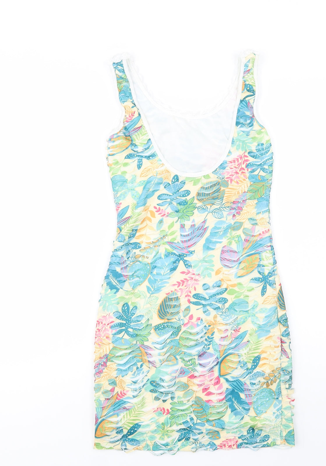 Quiz Womens Multicoloured Floral Polyester Bodycon  Size 8  Scoop Neck Pullover
