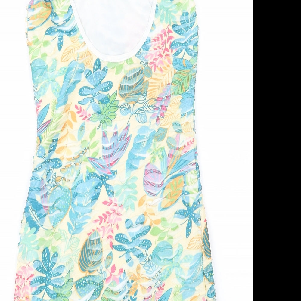 Quiz Womens Multicoloured Floral Polyester Bodycon  Size 8  Scoop Neck Pullover