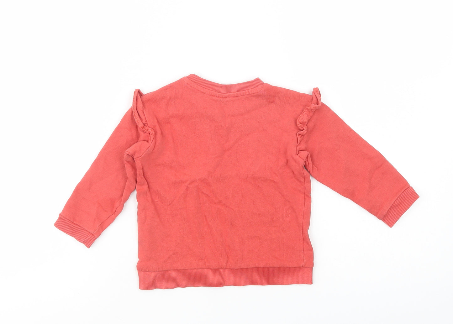 H&M Baby Red  Cotton Pullover Jumper Size 12-18 Months  Snap - Bee You