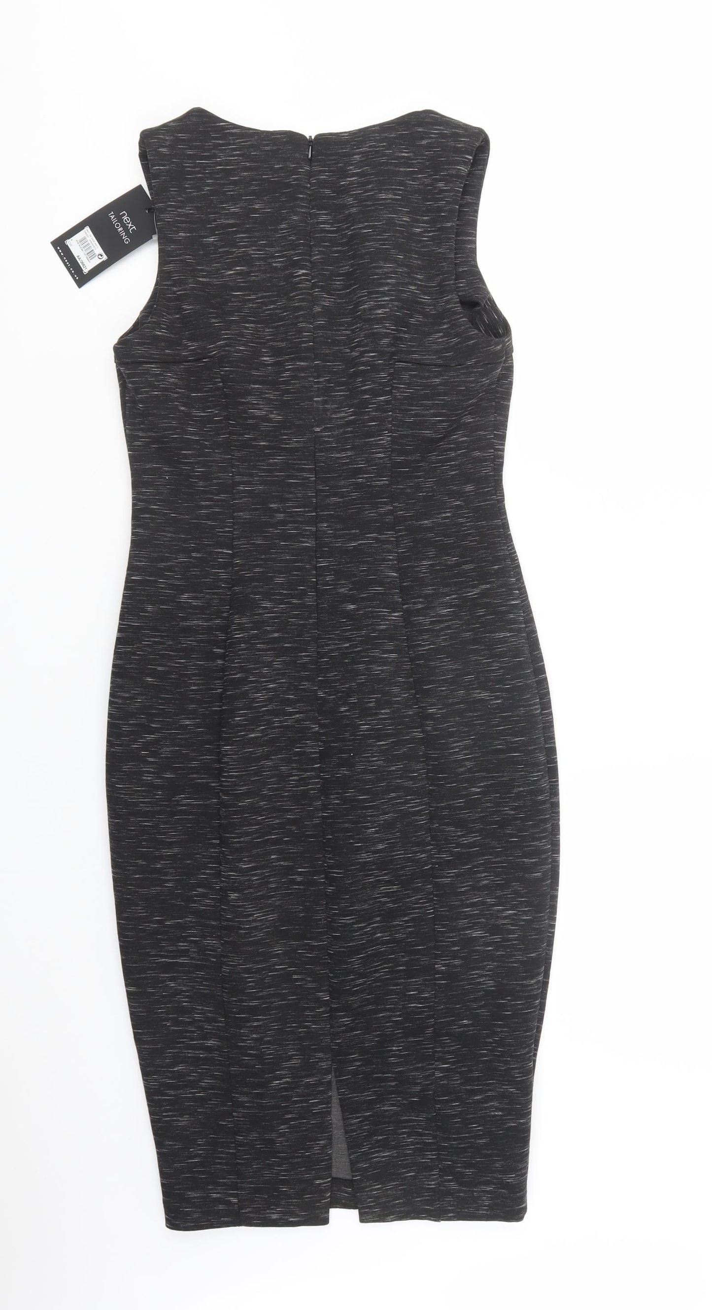 NEXT Womens Grey  Polyester Pencil Dress  Size 8  V-Neck Zip