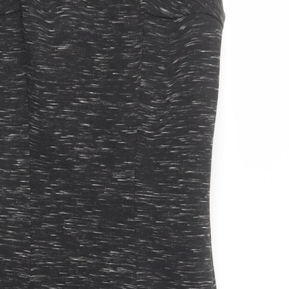 NEXT Womens Grey  Polyester Pencil Dress  Size 8  V-Neck Zip