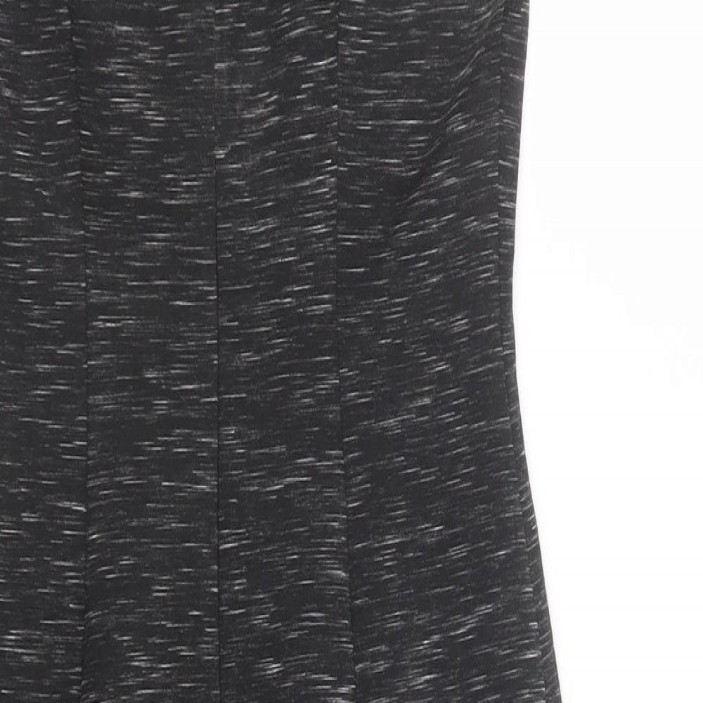 NEXT Womens Grey  Polyester Pencil Dress  Size 8  V-Neck Zip