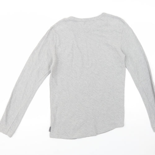 Bershka Mens Grey  Cotton Pullover Sweatshirt Size L