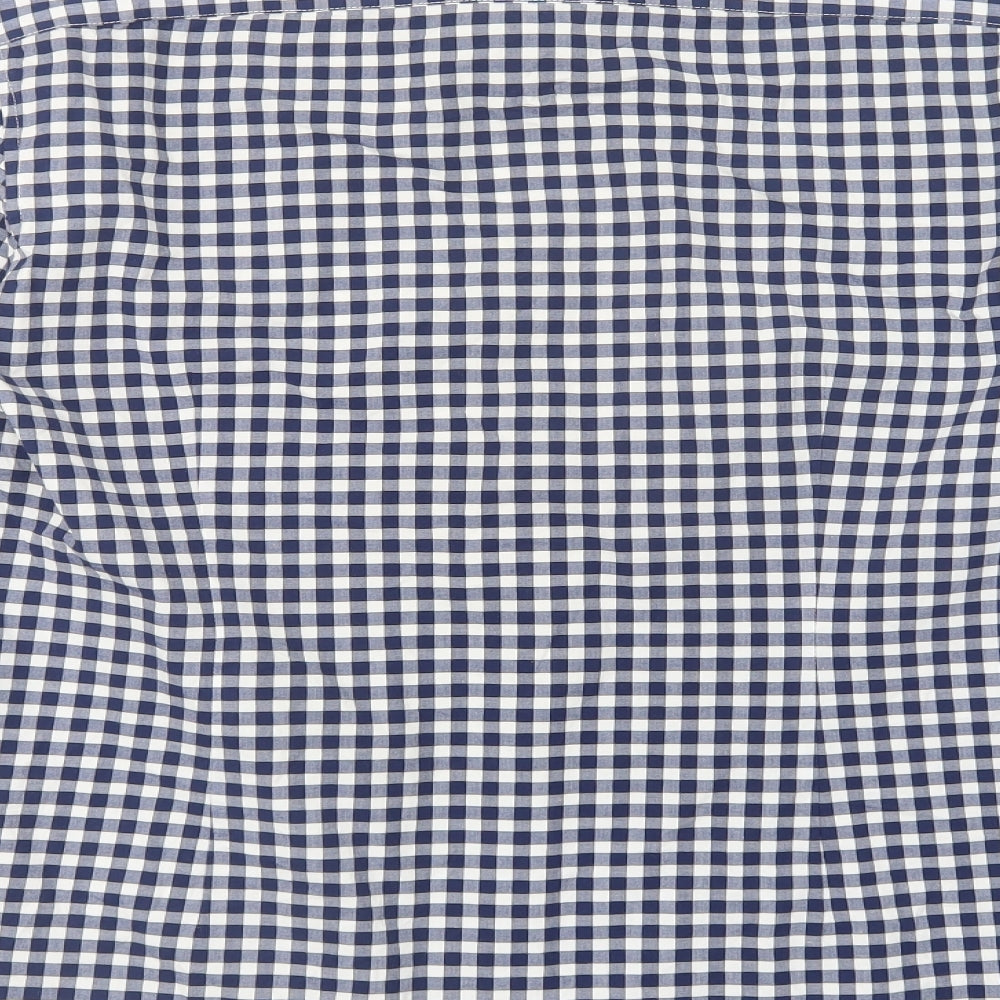 ASOS Mens Blue Check Cotton  Button-Up Size M Collared Button