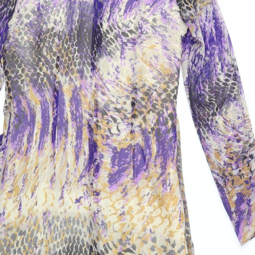 Marks and Spencer Womens Multicoloured Animal Print Polyester Sheath  Size 12  Round Neck Zip
