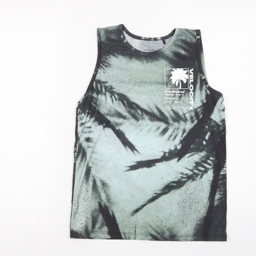 Primark Girls Green Floral Polyester Pullover Tank Size 10-11 Years Crew Neck Pullover - Palm Trees
