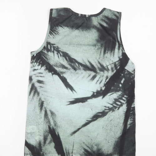Primark Girls Green Floral Polyester Pullover Tank Size 10-11 Years Crew Neck Pullover - Palm Trees