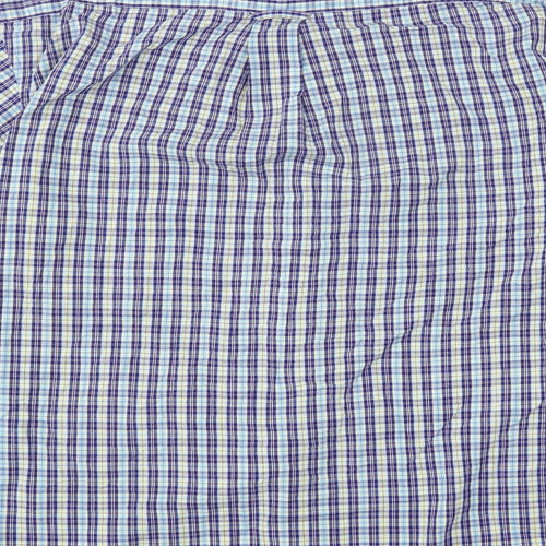 Ben Sherman Mens Multicoloured Plaid Polyester  Button-Up Size L Collared Button