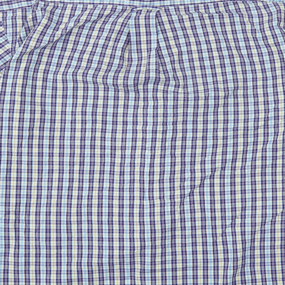 Ben Sherman Mens Multicoloured Plaid Polyester  Button-Up Size L Collared Button