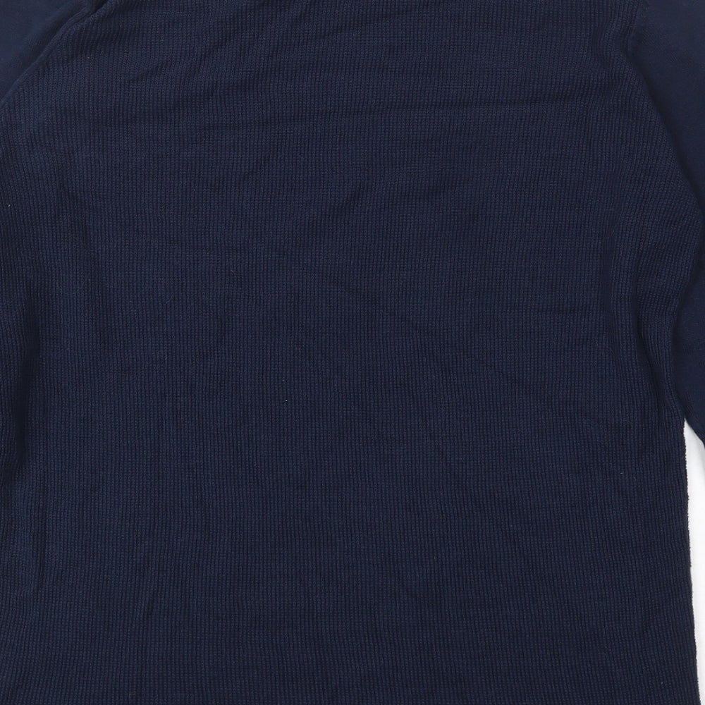 DNM Dissident Mens Blue Round Neck  Cotton Pullover Jumper Size M