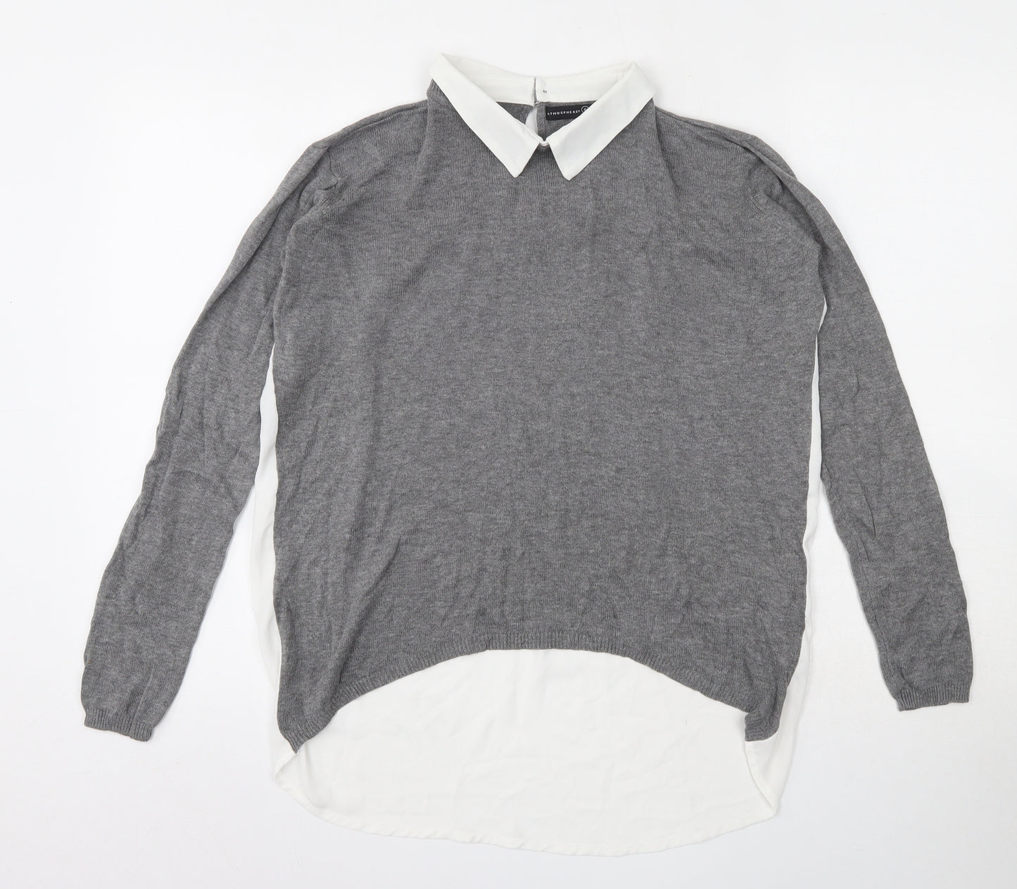 Atmosphere Womens White  Viscose Basic Blouse Size 8 Collared