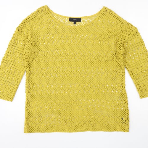 NEXT Womens Yellow Round Neck  Polyester Shrug Jumper Size 12