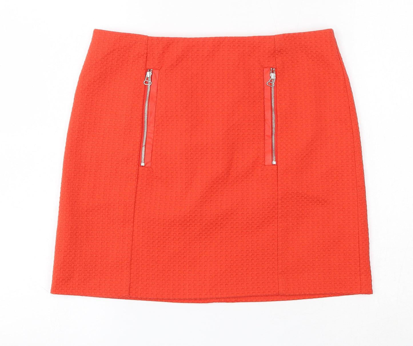 TU Womens Orange  Polyester Mini  Size 10   Zip