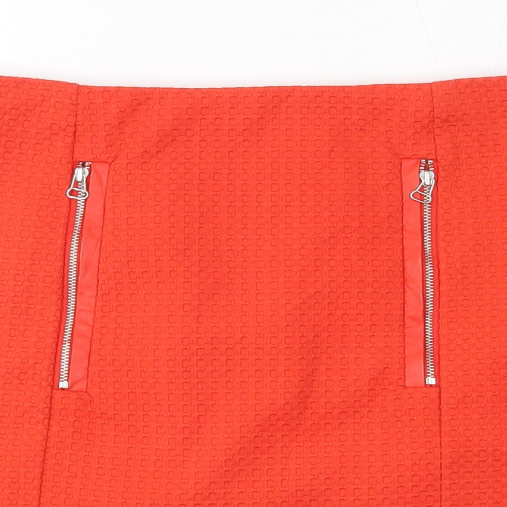 TU Womens Orange  Polyester Mini  Size 10   Zip
