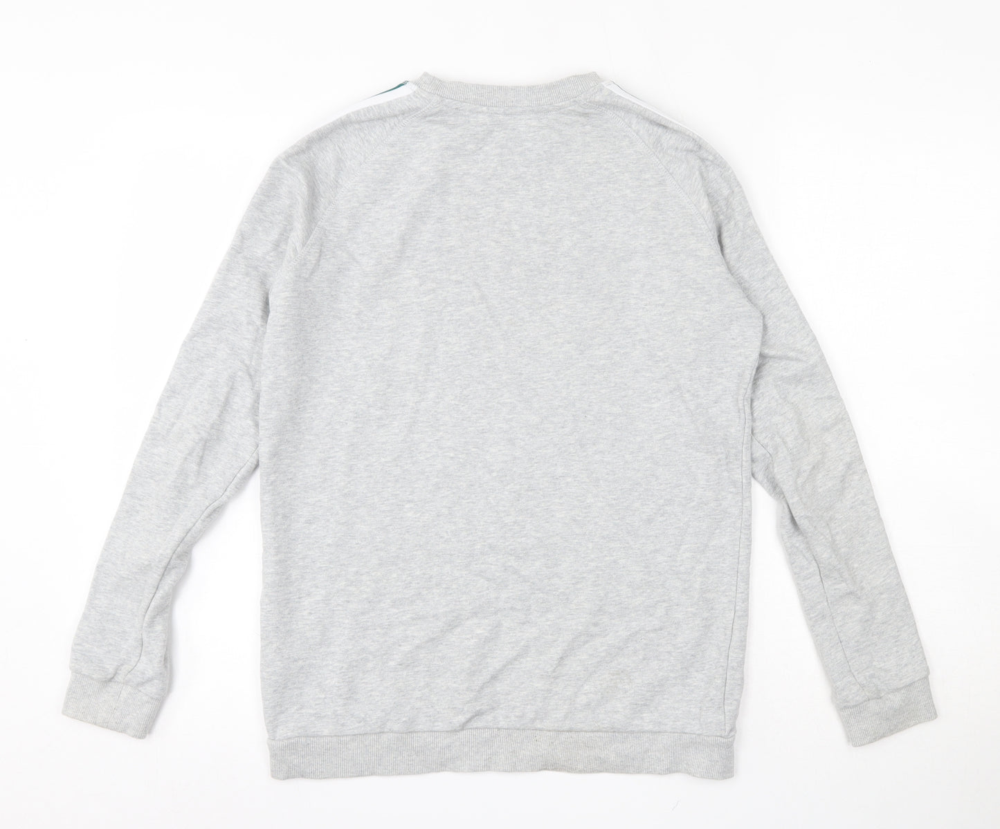 Marks and Spencer Boys Grey Striped Cotton Pullover Sweatshirt Size 14-15 Years