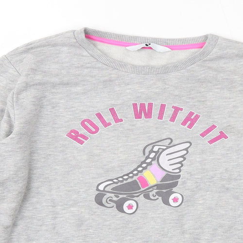 Very Girls Grey  Polyester Pullover Sweatshirt Size 12 Years