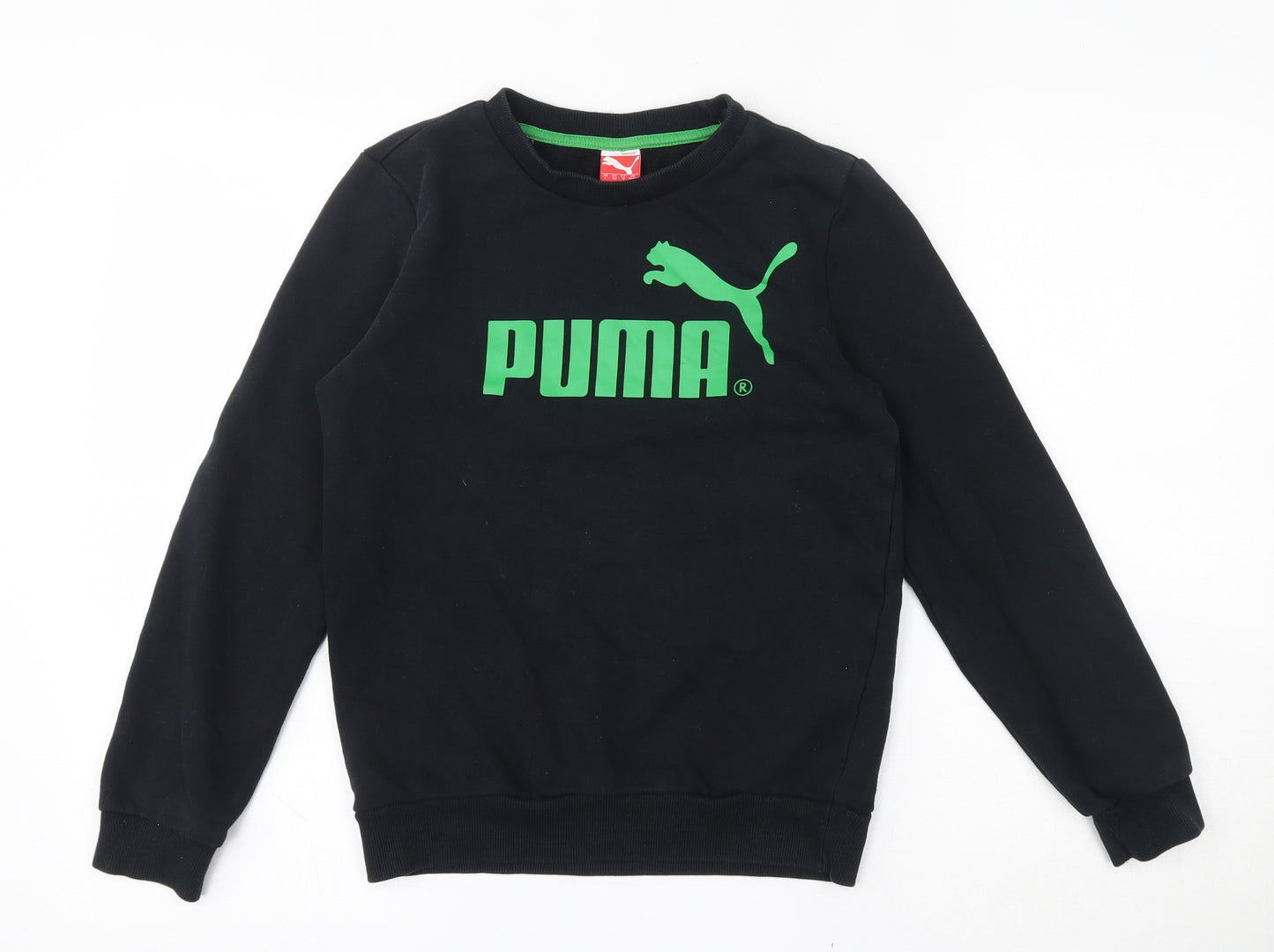 PUMA Boys Black  Cotton Pullover Sweatshirt Size 12-13 Years