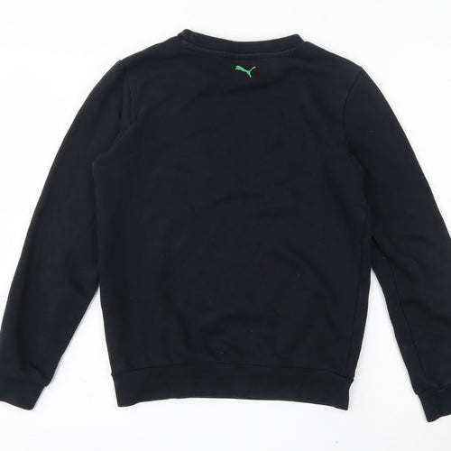 PUMA Boys Black  Cotton Pullover Sweatshirt Size 12-13 Years