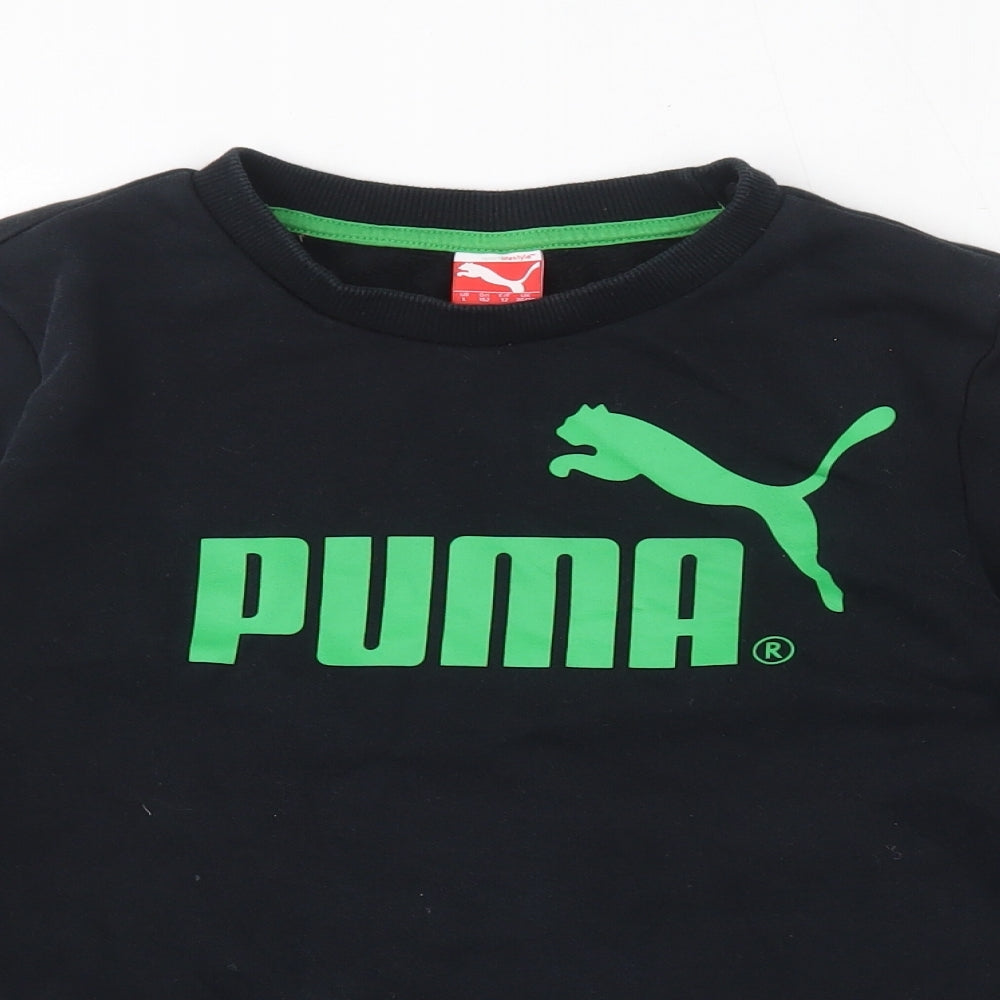 PUMA Boys Black  Cotton Pullover Sweatshirt Size 12-13 Years
