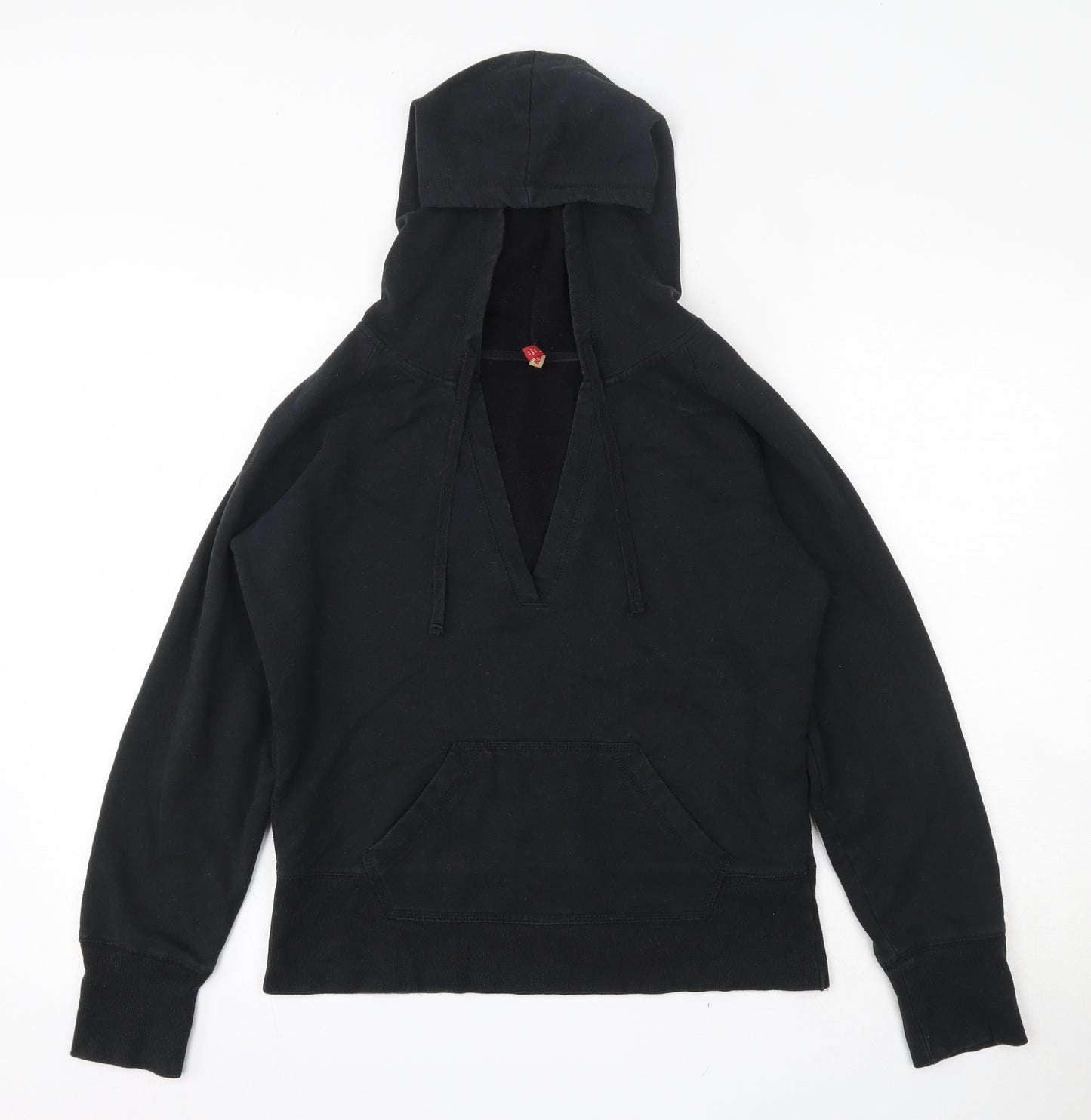 Denim & Co. Womens Black  Cotton Pullover Hoodie Size 14