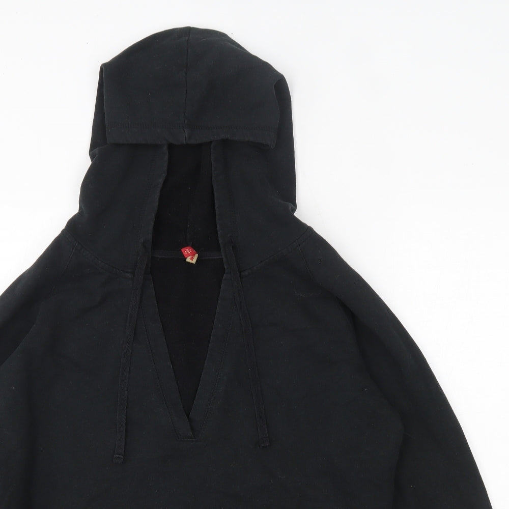 Denim & Co. Womens Black  Cotton Pullover Hoodie Size 14