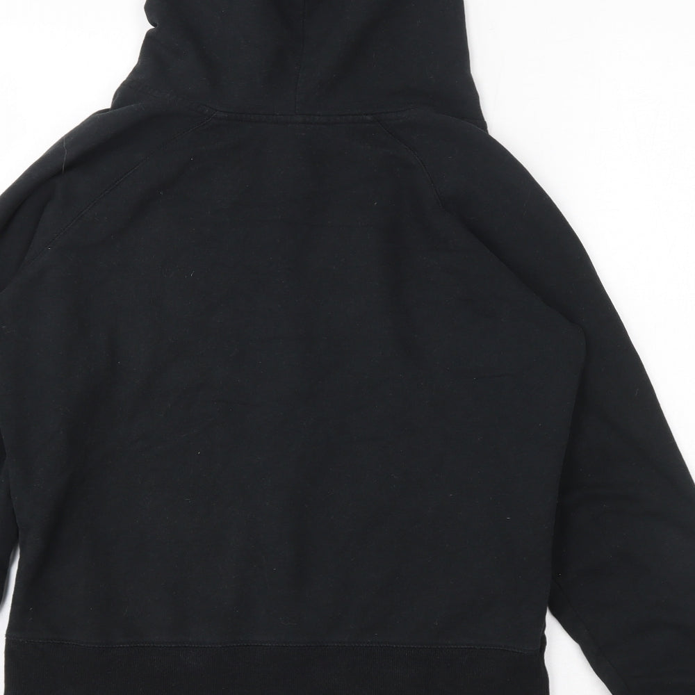 Denim & Co. Womens Black  Cotton Pullover Hoodie Size 14