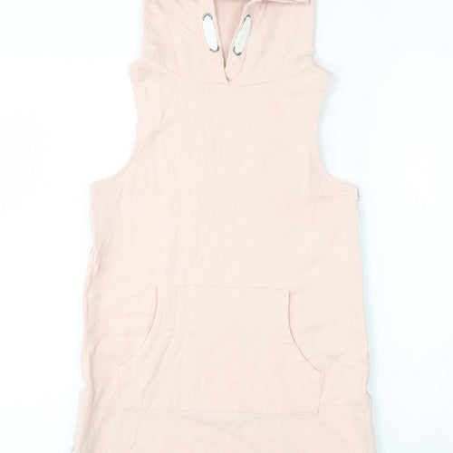 NEXT Girls Pink  100% Cotton Vest Hoodie Size 11 Years  Pullover
