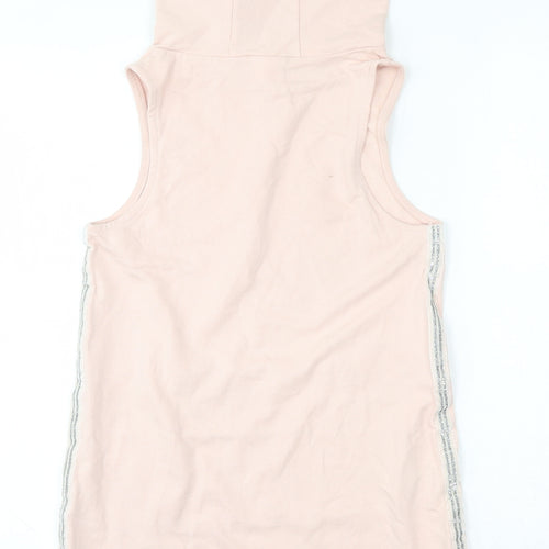 NEXT Girls Pink  100% Cotton Vest Hoodie Size 11 Years  Pullover