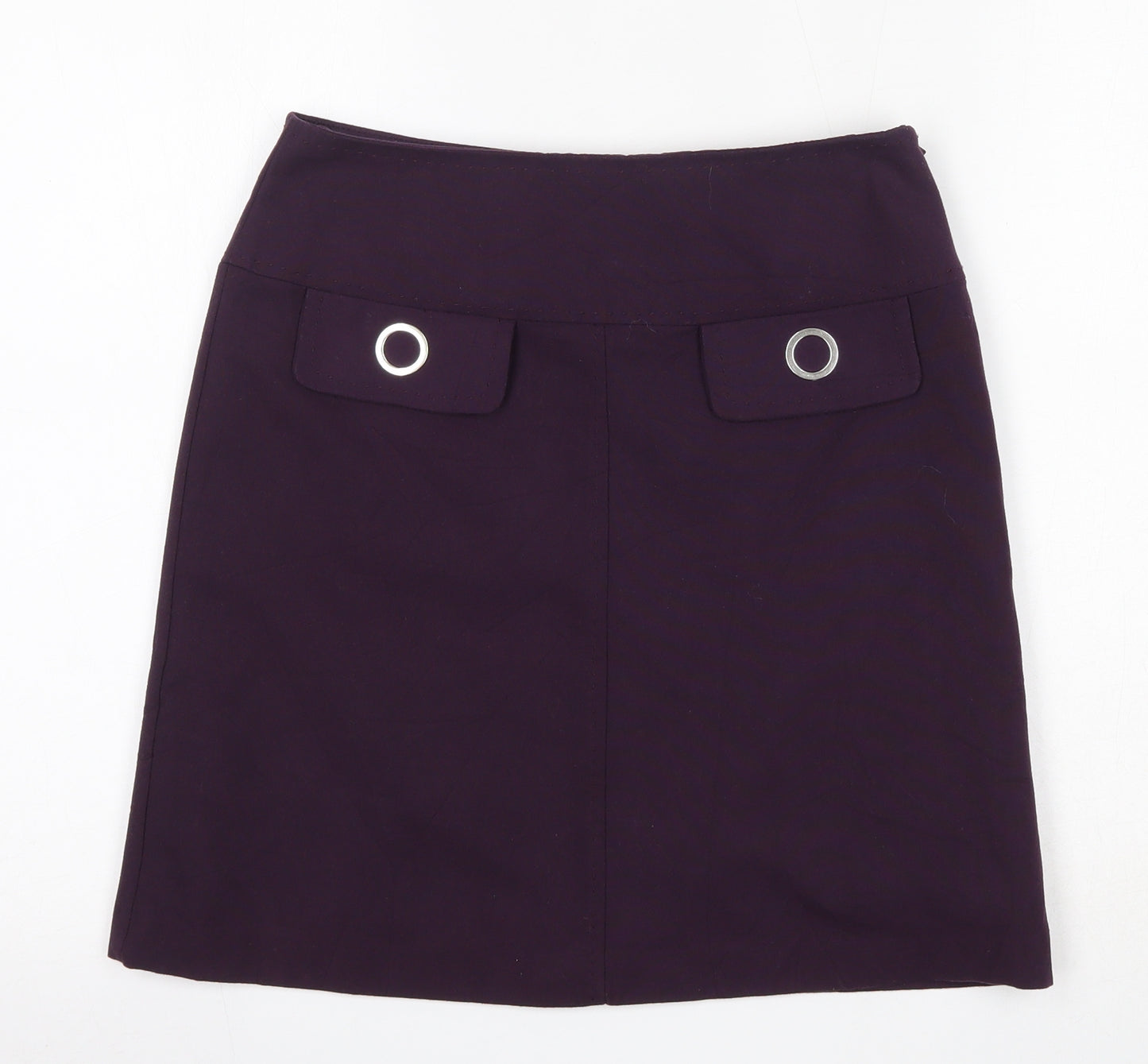 Autograph Womens Purple  Polyester Mini Skirt Size 8   Zip