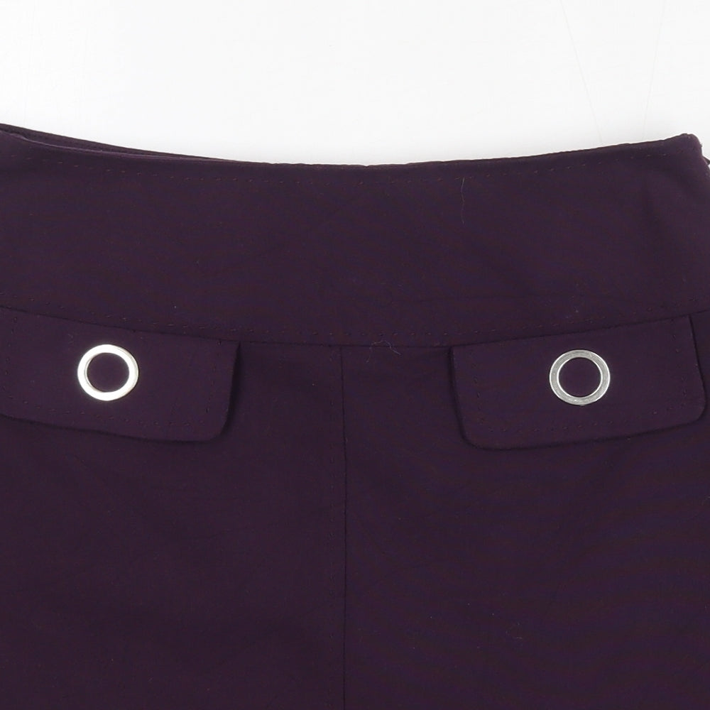 Autograph Womens Purple  Polyester Mini Skirt Size 8   Zip