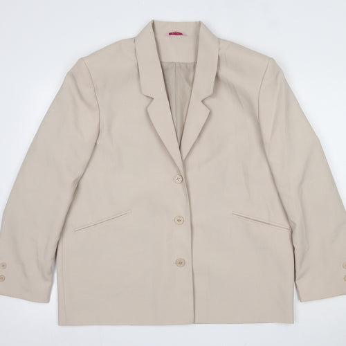Amalina Womens Beige  100% Polyester Jacket Suit Jacket Size 16