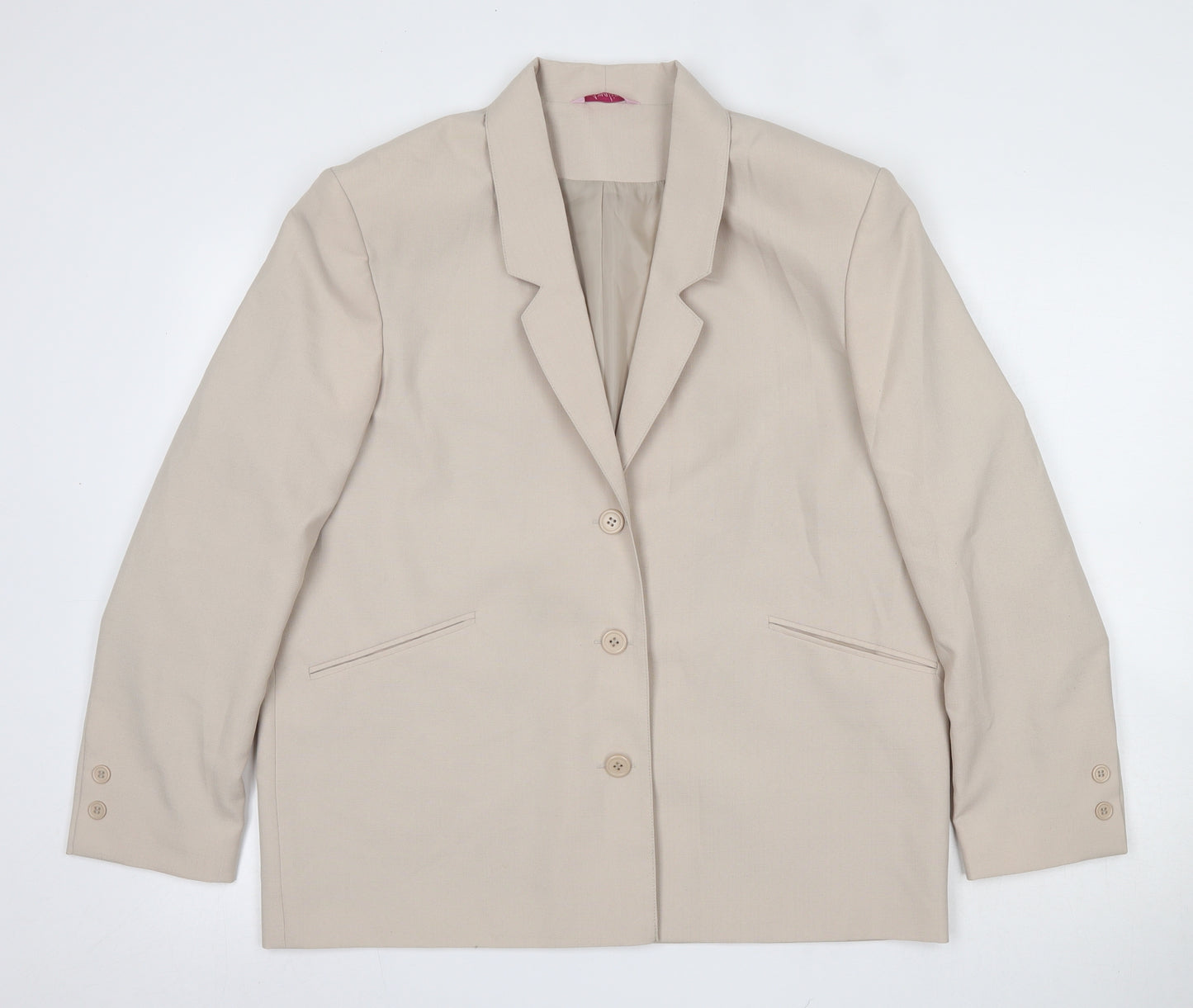 Amalina Womens Beige  100% Polyester Jacket Suit Jacket Size 16