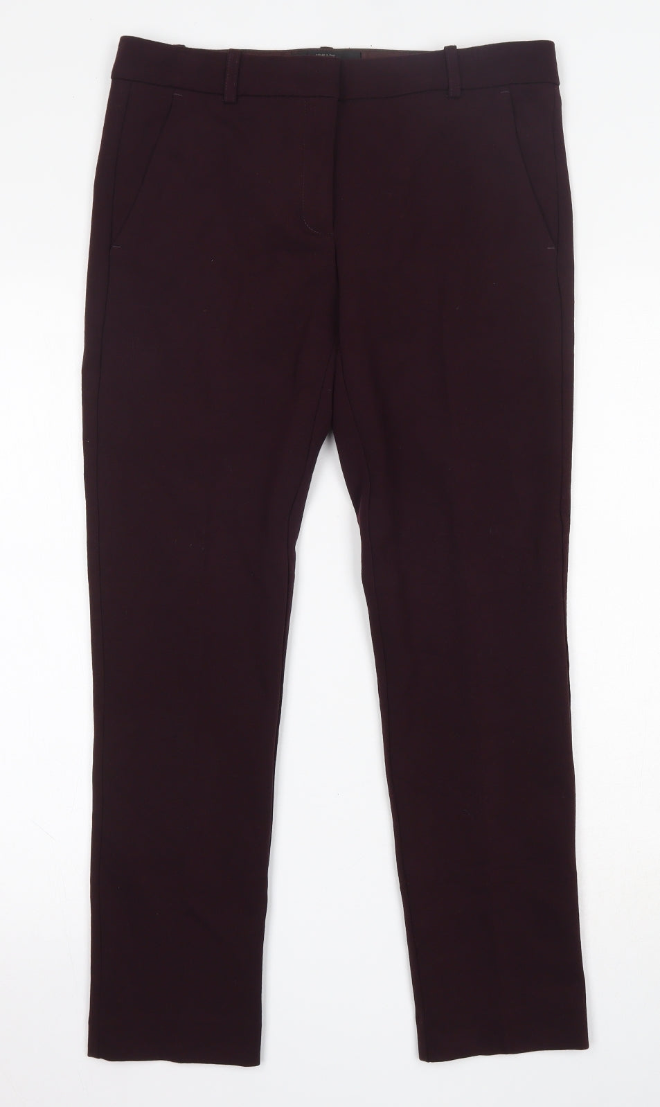 PINKO Womens Purple  Viscose Trousers  Size 10 L26 in Regular Hook & Eye