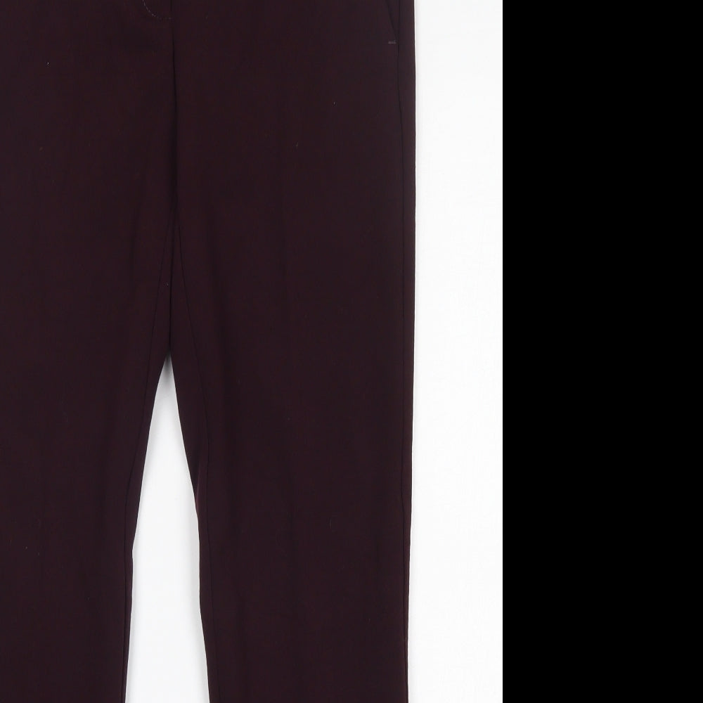 PINKO Womens Purple  Viscose Trousers  Size 10 L26 in Regular Hook & Eye