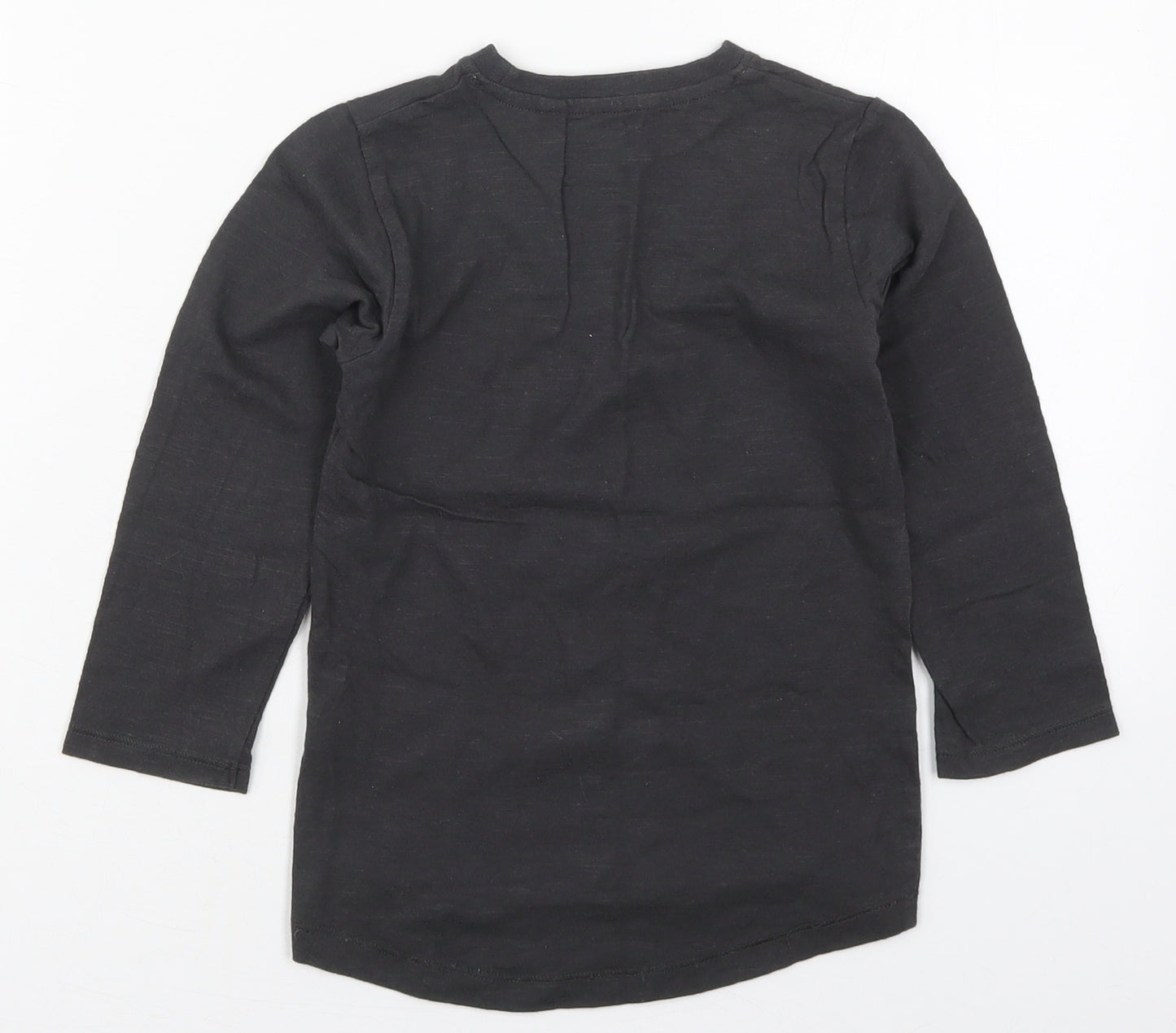 NEXT Boys Grey  Cotton Basic T-Shirt Size 2-3 Years Crew Neck Pullover - Star OK