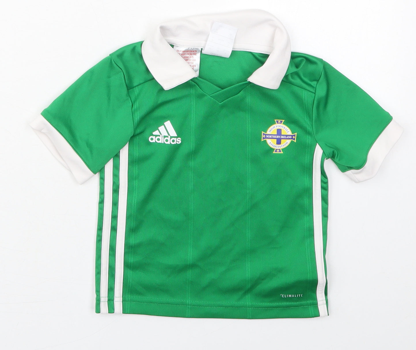 adidas Boys Green  Polyester Basic Polo Size 18-24 Months Collared Pullover - Irish Football Association