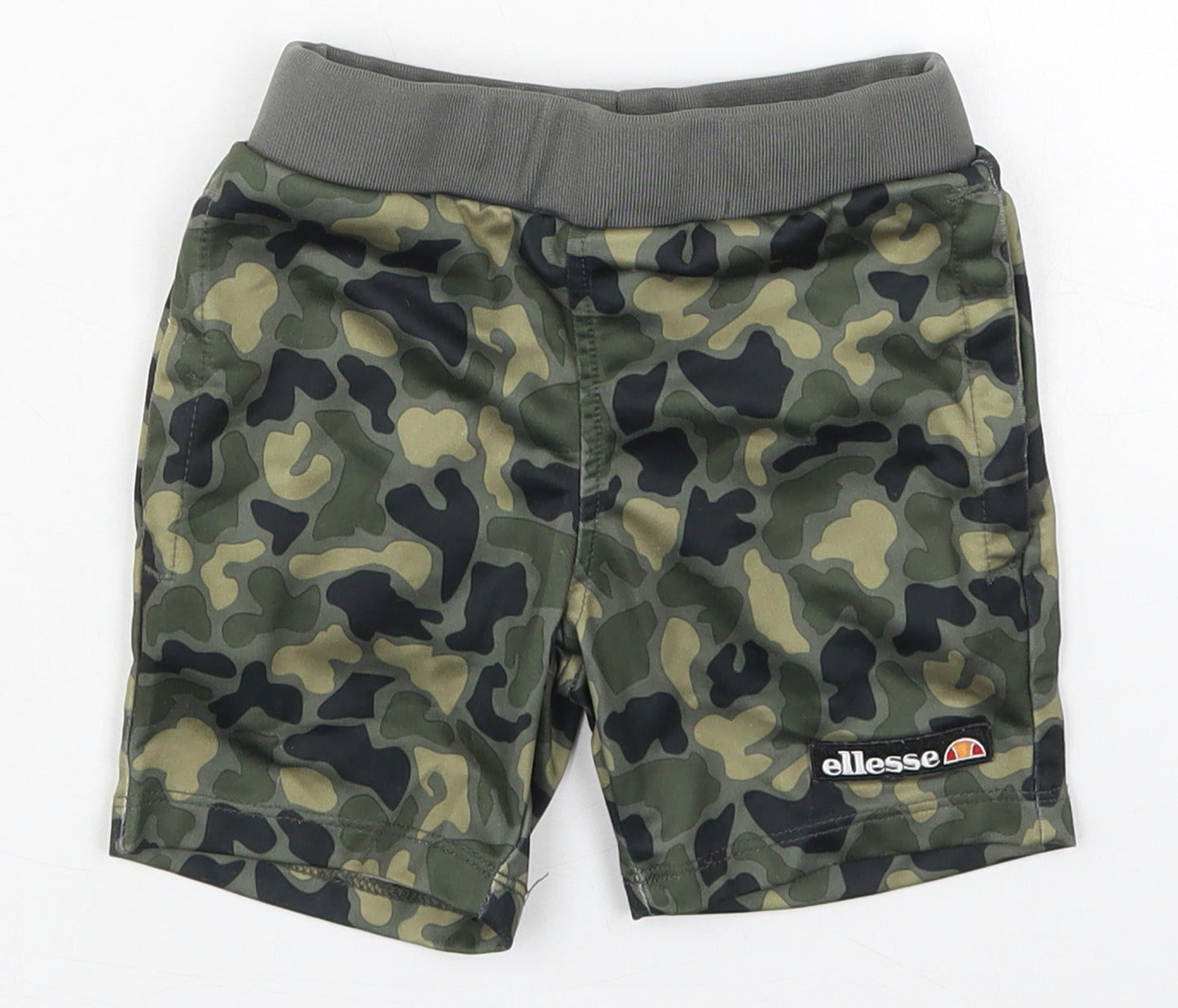 ellesse Boys Green Camouflage Polyester Sweat Shorts Size 2-3 Years  Regular Drawstring