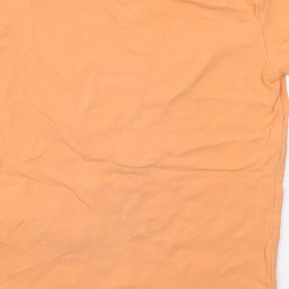name it Boys Orange  Cotton Basic T-Shirt Size 18-24 Months Crew Neck Pullover - Funky Monkey