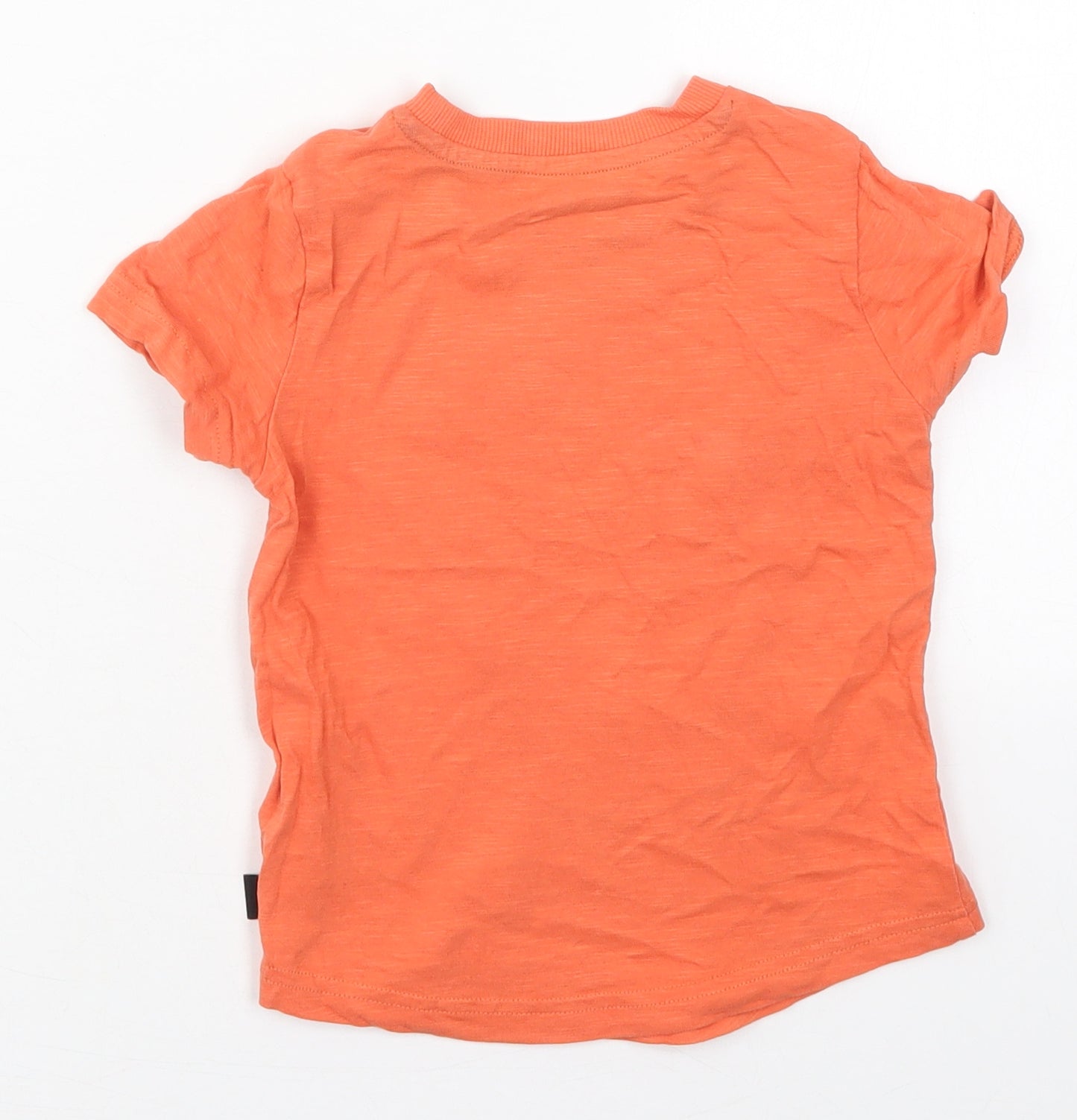 F&F Boys Orange  Cotton Basic T-Shirt Size 18-24 Months Crew Neck Pullover - Lion Roar