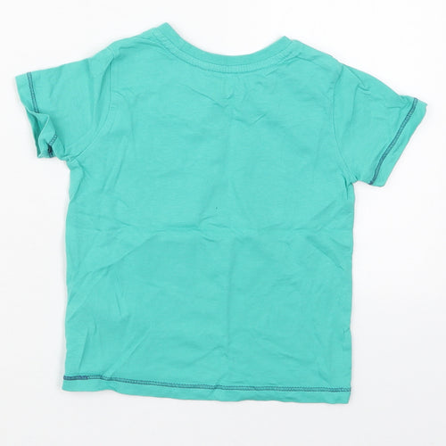 Cool Club Boys Green  Cotton Basic T-Shirt Size 2 Years Crew Neck Pullover - Cool Glasses