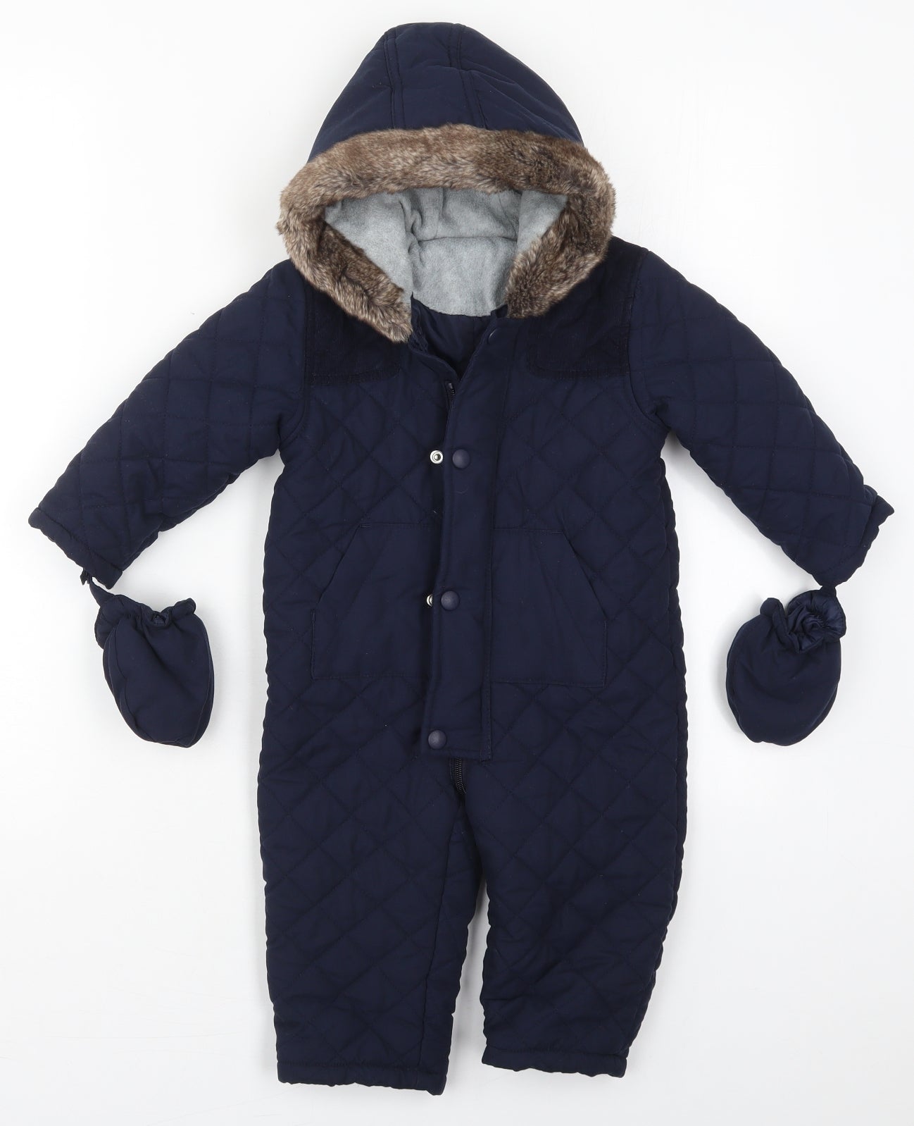 George Baby Blue   Quilted Coat Size 12-18 Months   Zip
